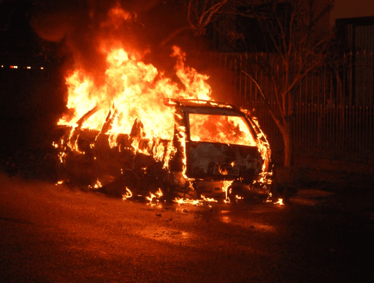 Van Fire Damages Oak Tree on Oakland Avenue Plainfield
