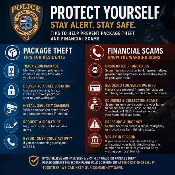 Scotch Plains Police Department — Community Safety Alert