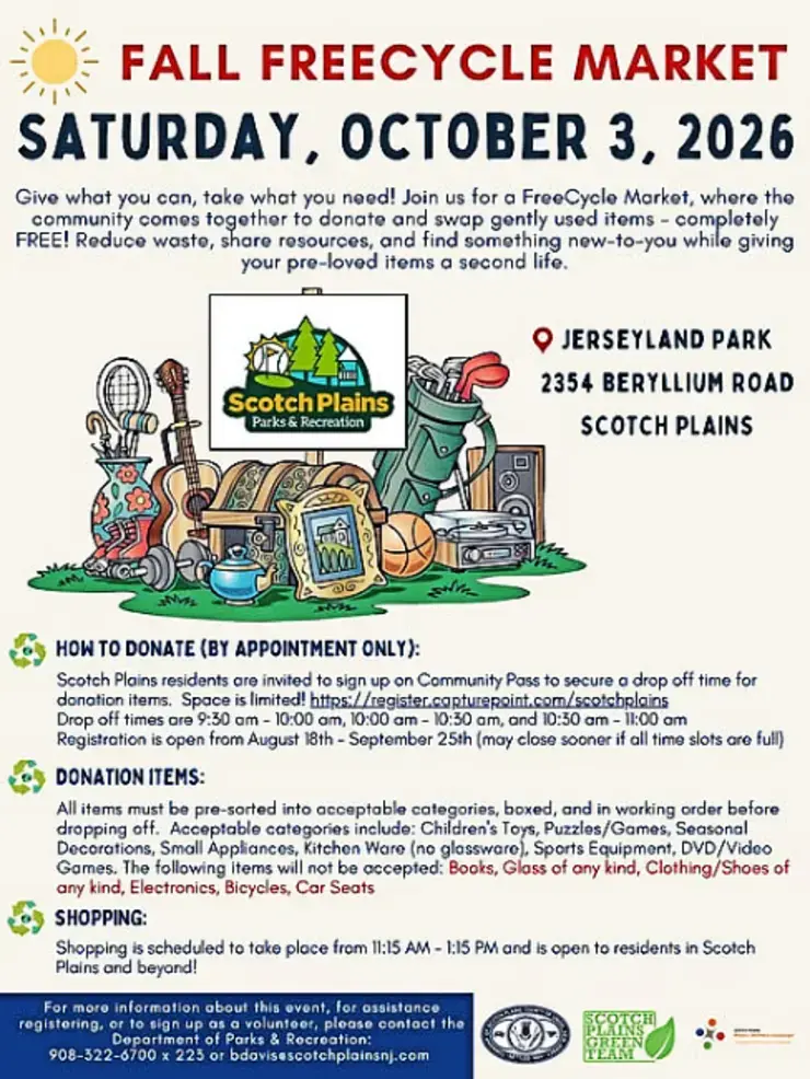 Scotch Plains Fall Freecycle Market October 3, 2026